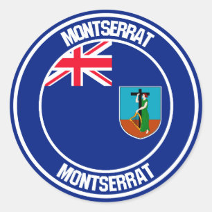 Rundes Emblem Montserrats Runder Aufkleber