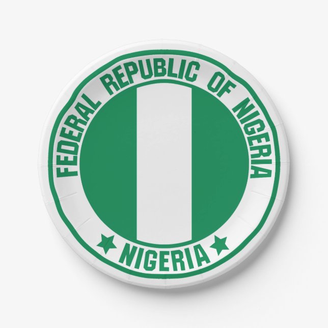 Rundes Emblem Nigerias Pappteller (Vorderseite)