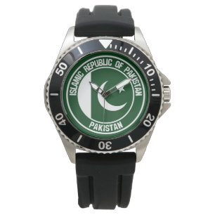 Rundes Emblem Pakistans Armbanduhr