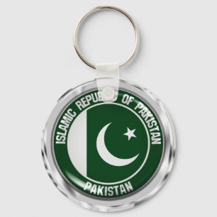 Rundes Emblem Pakistans Schlüsselanhänger
