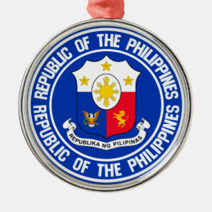 Rundes Emblem Philippinen Ornament Aus Metall