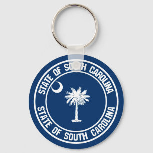 Rundes Emblem South Carolina Schlüsselanhänger