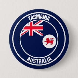 Rundes Emblem Tasmaniens Button