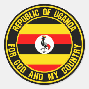 Rundes Emblem Ugandas Runder Aufkleber