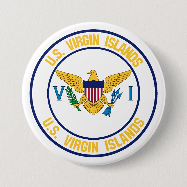 Rundes Emblem United States Virgin Islands Button (Vorderseite)
