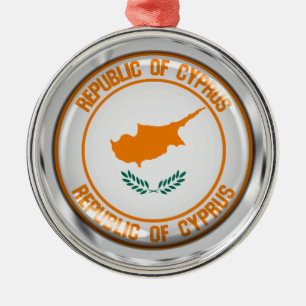 Rundes Emblem Zyperns Ornament Aus Metall
