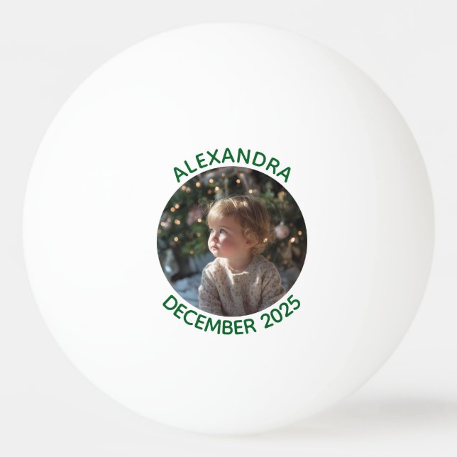 Rundes Familienfoto für die Feiertage Tischtennisball (Vorderseite)