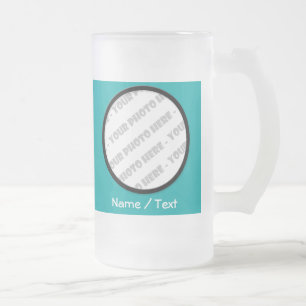 Rundes Foto u. Text mattierter Stein - schaffen Mattglas Bierglas