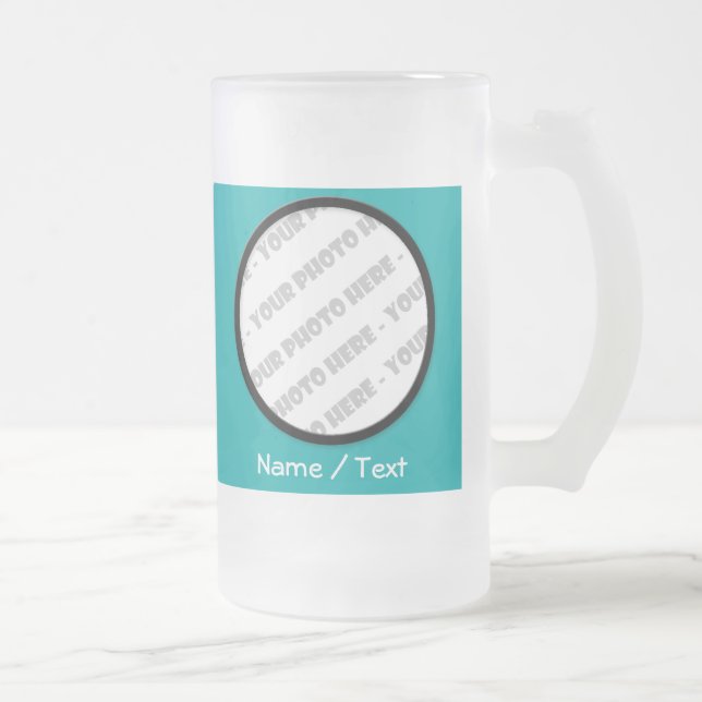 Rundes Foto u. Text mattierter Stein - schaffen Mattglas Bierglas (Rechts)