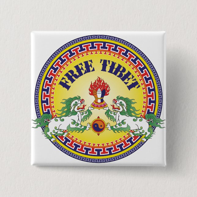 Rundes freies Tibet Button (Vorderseite)