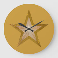 Rundes Gold "der Gold" Stern-Uhr