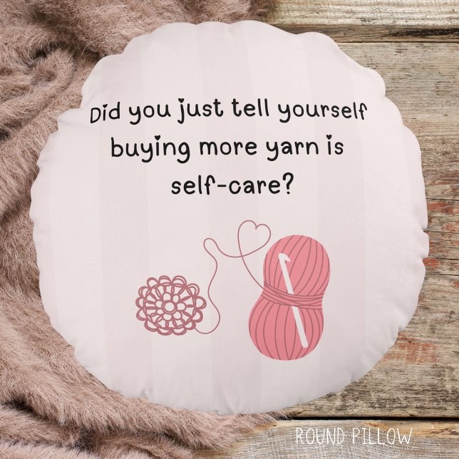 Rundes Kissen (Did you just tell yourself buying yarn is self-care? Round pillow)
