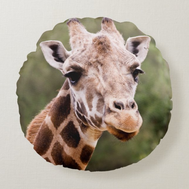 Rundes Kissen der Giraffe (Vorderseite)