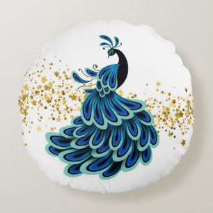 Rundes Kissen - Holiday Pfau