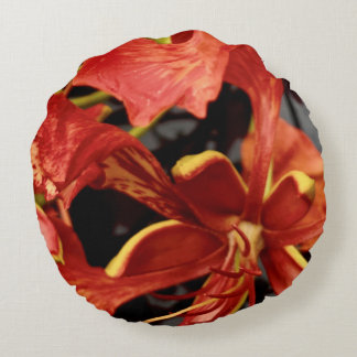 Rundes Kissen Royal Poinciana Blume