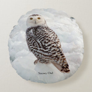 Rundes Kissen Snowy-Eule
