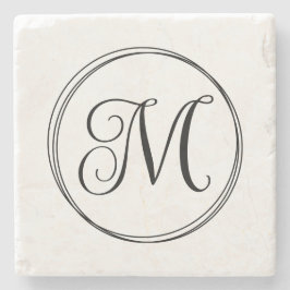 Rundes, lockiges Schriftmonogramm Steinuntersetzer
