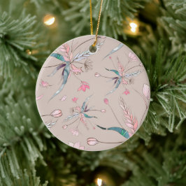 Rundes Ornament mit zartem Blumendesign