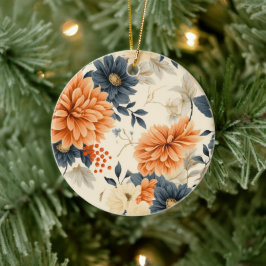 Rundes Ornament mit zartem Blumenmuster
