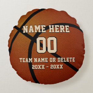 Rundes personalisiertes Basketball-Kissen, Ihr Tex Kissen