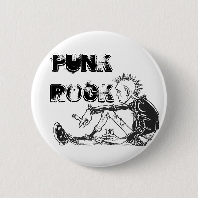 Rundes Punkfelsen-Genre-Button Button (Vorderseite)