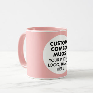Rundes Rahmen-Foto-Logo Rosa Benutzerdefinierte Ko Tasse