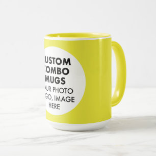 Rundes Rahmenfoto-Logo Groß Gelb Benutzerdefiniert Tasse