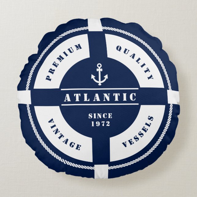 Rundes Ring-Bojen-Kissen mit dem Aufkleber - Rundes Kissen (Vorderseite)