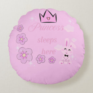 Rundes Rosa-Prinzessinnen-Kissen für Kinder Kissen