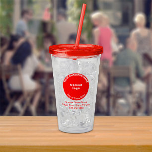 Rundes rotes Geschäft-Branding auf Acryl-Tumbler Acryltrinkbecher