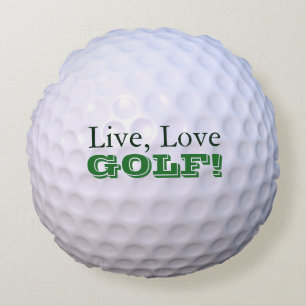 Rundes Throw-Kissen   Live, Liebe, GOLF!   Rundes Kissen