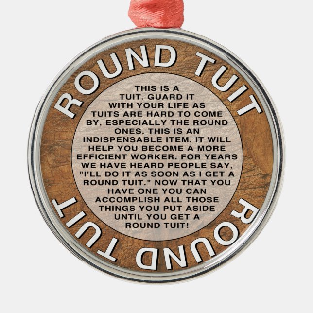 Rundes Tuit Silbernes Ornament (Vorne)