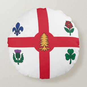 Rundes Wurfkissen mit Flagge von Montreal, Kanada Kissen
