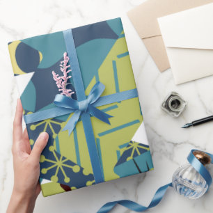 Rundete moderne Rechtecke aus dem Mittelalter Geschenkpapier