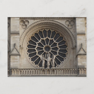 Rundfenster der Westfassade von Notre Dame Cathedr Postkarte