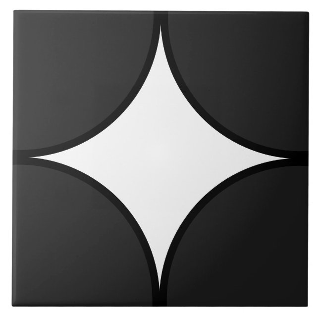 Rundflimmern aus schwarzem und weißem Viertel Fliese (Vorderseite)