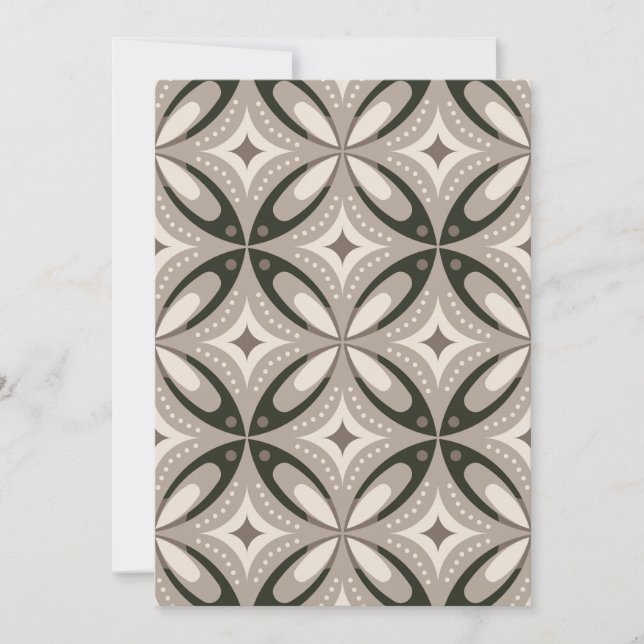 Rundformen in Beige und Braun Save The Date (Vorderseite)