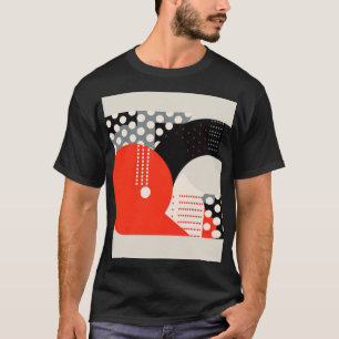 Rundformen in Rot, Grau und Schwarz T-Shirt