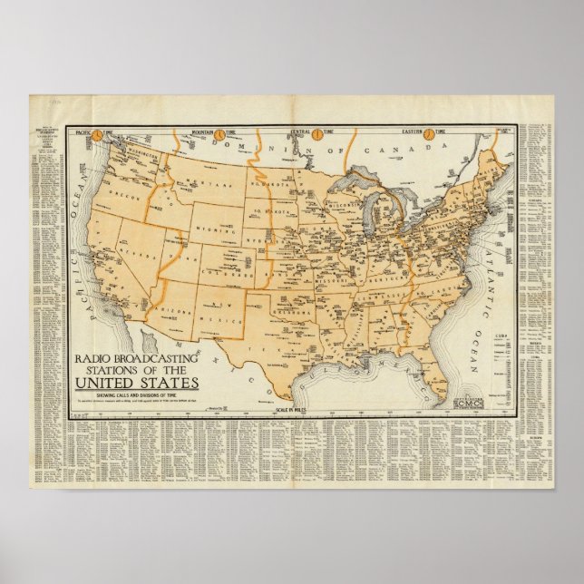 Rundfunkstationen der Vereinigten Staaten Poster (Vorne)