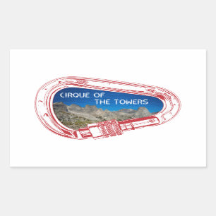 Rundgang der Türme Klettersteig Carabiner Rechteckiger Aufkleber