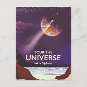 Rundgang durch das Universe Vintag Science Fiction Postkarte