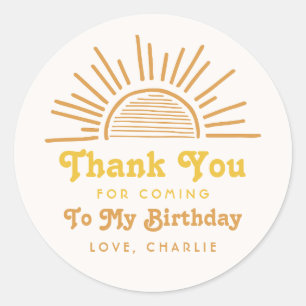 Rundgang um den Sonnenaufkleber   Sun Vielen Dank Runder Aufkleber