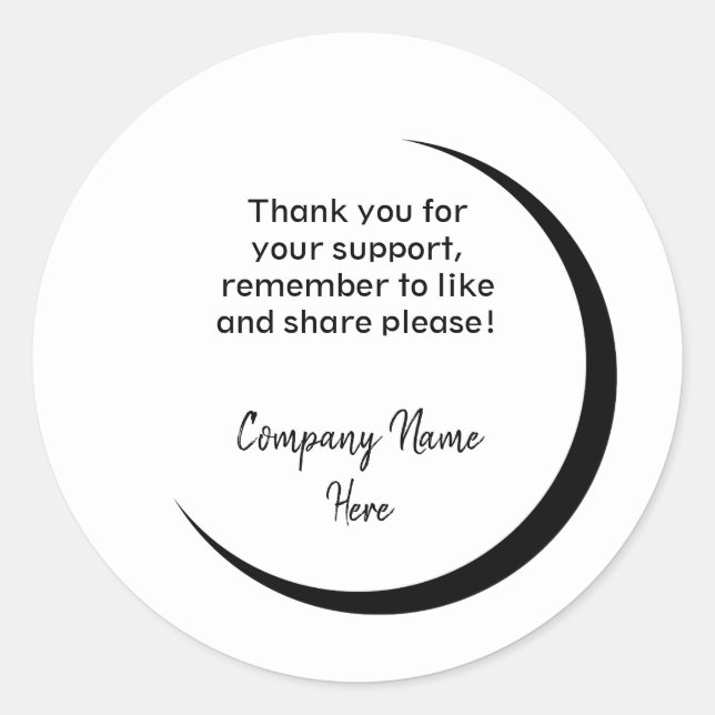 Rundglänzender Aufkleber mit Halbmond (Vorderseite)