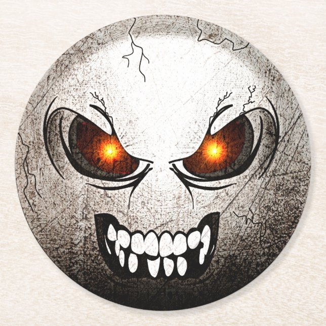 Rundglasunterteil aus Retro-Angermoji-Papier Runder Pappuntersetzer (Vorderseite)