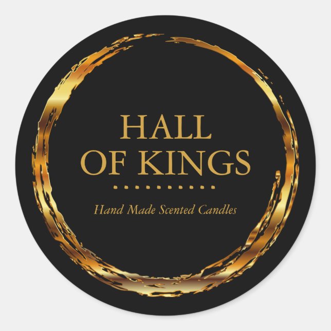 Rundgrungy Gold und Black Labels Runder Aufkleber (Vorderseite)