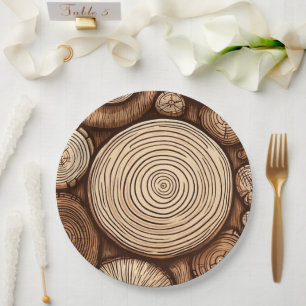 Rundholz Baumstämme Holz Holzland Wald Pappteller