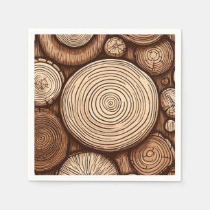 Rundholz Baumstämme Holz Holzland Wald Serviette