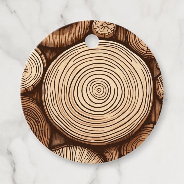 Rundholzbaumholz-Holzwald Geschenkanhänger (Vorderseite)