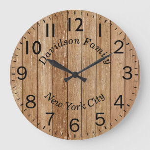 Rundholzeffekt Große Wanduhr