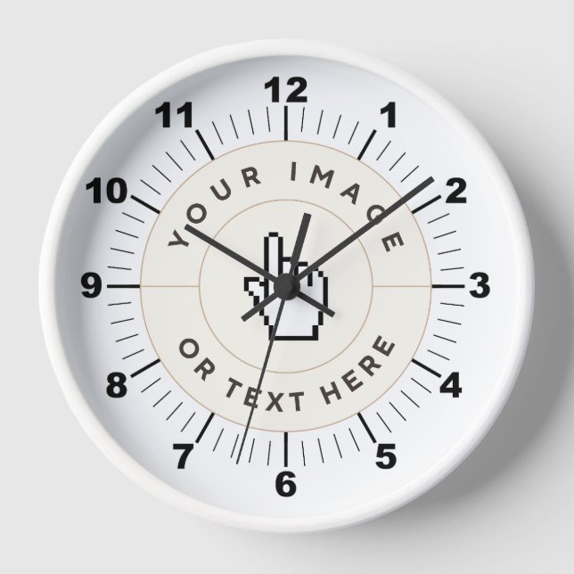 Rundholzrahmen Wall Clock 10" - (Bild/Text hinzufü Uhr (Vorderseite)